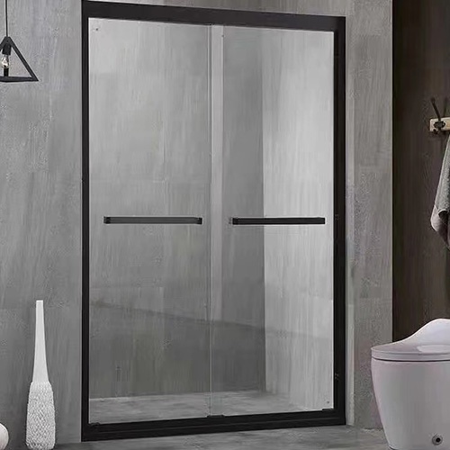 Frame Matte Black Glass Shower Enclosure for Hospitality Properties
