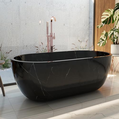 75 Inch Natural Marble Double Ended Bathtub