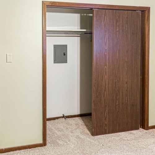 Apartment Bedroom Closet Sliding Wood Door