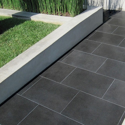 Basalt black stone flooring tiles