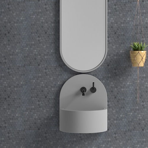 Basaltina Honed Penny Round Basalt Mosaic