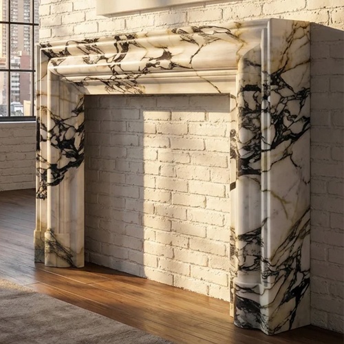 Calacatta Monet Marble Fireplace Surround