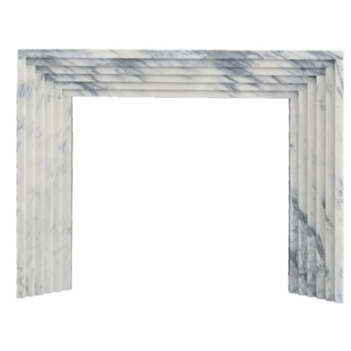 Calacatta Viola Marble Art Deco Fireplace Mantel Polished