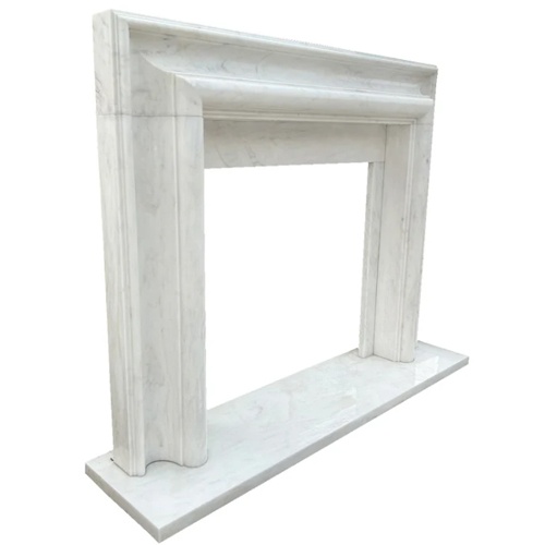 Carrara White Marble Hand-carved Fireplace Mantel Polished