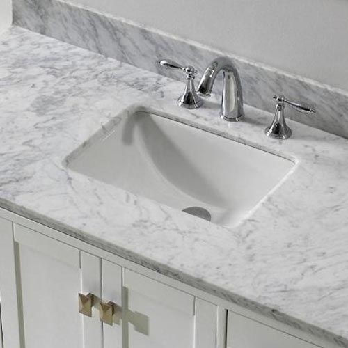 Carrara marble bathroom countertop