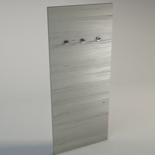 Closet wall panel with metal hanger