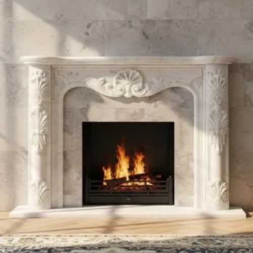 Etsy Luxury french style natural marble fireplace surround mantel