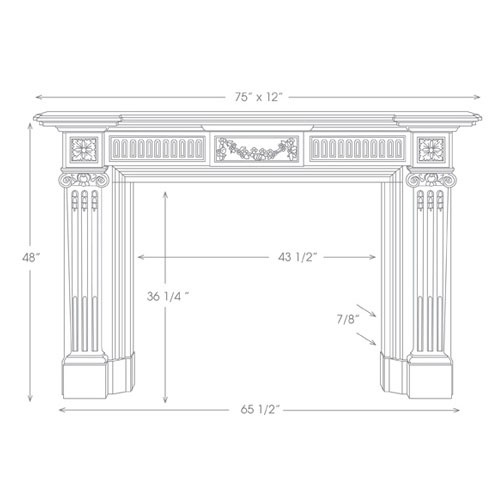 Federal style marble fireplace mantel