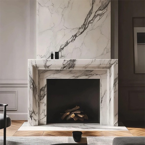 Honed Marble Fireplace Mantel Bulk Order for Villa Project