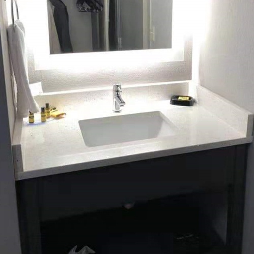 Hotel Bathroom Wood Vanity Base and Quartz top