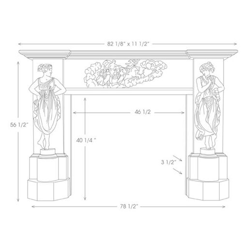 Italian Neoclassical Marble Fireplace Surround