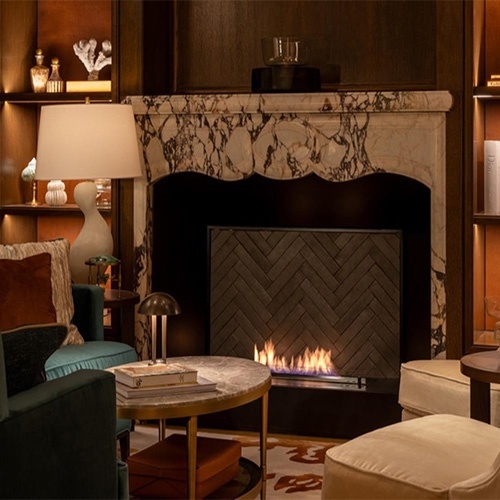 Marble Fireplace Mantel Surround Set for Hospitality FF&E