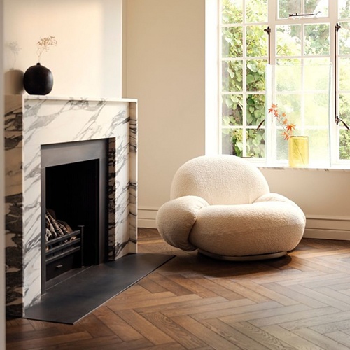 Marble fireplace creation for Architects contemporary living project
