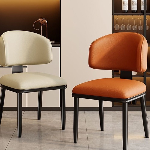 Modern Luxury Minimalist Nordic Style Metal White Faux Leather Dining Chair Portable Home Furniture for Hotels Restaurants Table