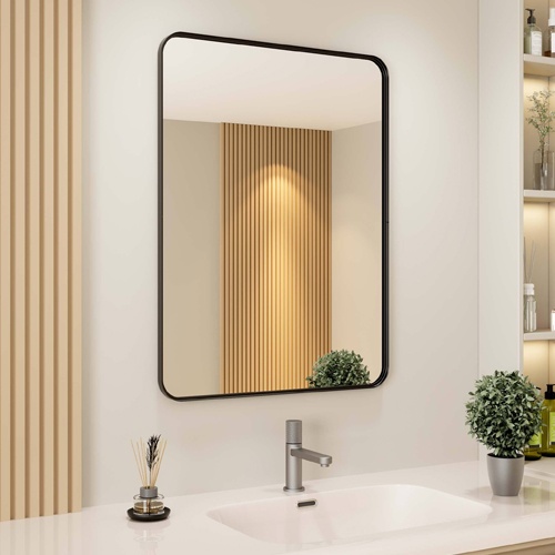 Modern Wholesale Custom Manufacturers Hotel 24 Inch Square Vanity 24 X 30 Black Framed Mirrors Wall Mounted Bathroom Mirror