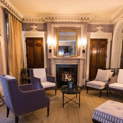 Ornate marble fireplace for boutique hotel