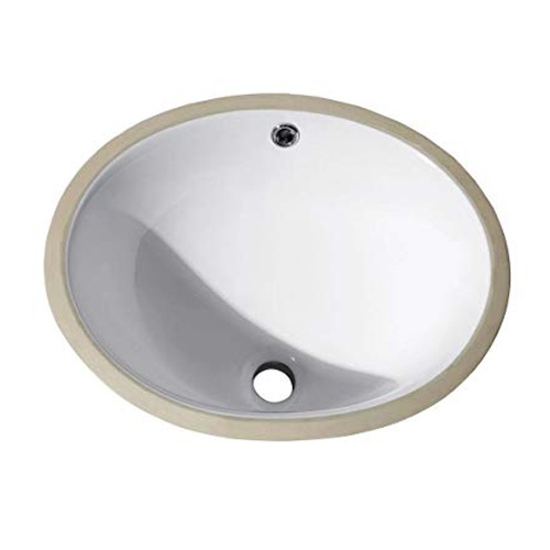 Oval undermount white porcelain bathroom sink