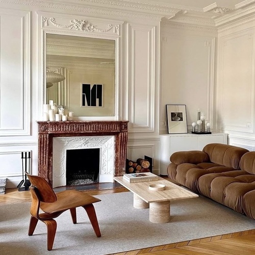Red Marble Fireplace Mantel Parisian Space
