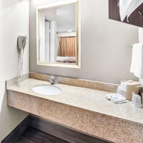 Red Roof Inn Bath Vanities by Granite Golden Yellow