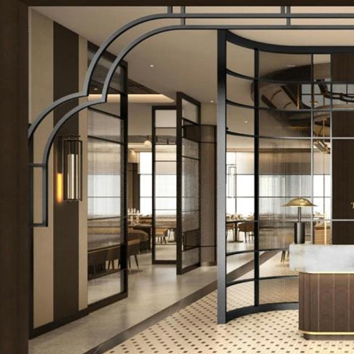 Restaurent obscure glass partition in AC by Marriott Malaysia