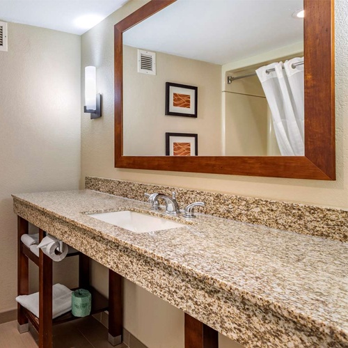Sink Counter top and LED Mirror for Hotel Comfort Inn