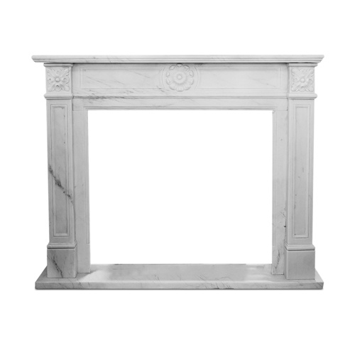 Traditional Stone Fireplace Mantel by Bianco Carrara Marble