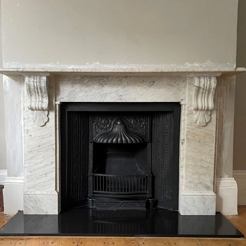 Victorian Carrara marble corbel surround