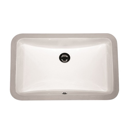 White rectangular porcelain bathroom sink