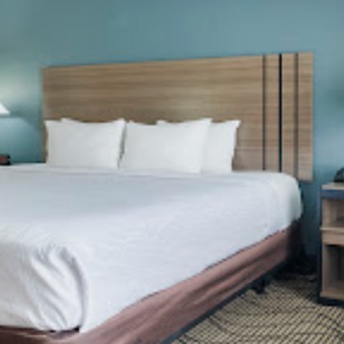 Wood Laminate Headboard with Vertical Decorative Stripe