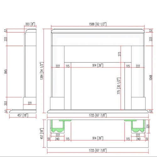 architectural natural stone fireplace surround design