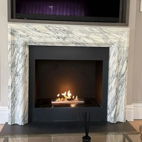 bespoke limestone fireplace surround USA