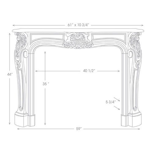 carved marble Louis XV fireplace mantel