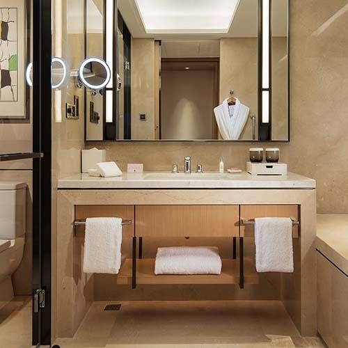 modern hotel bathroom vanity