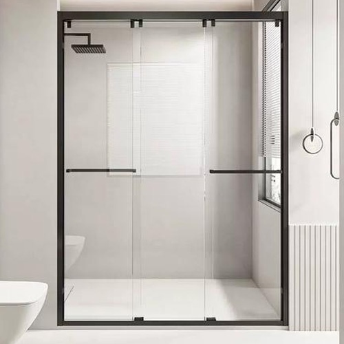 multi panel glass shower door for compact shower opening