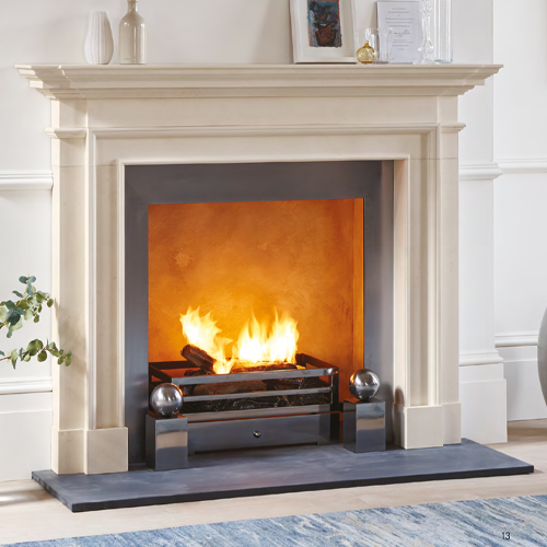Solid Limestone Fireplace Installation