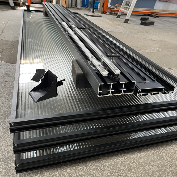 aluminum glass door with synchronous door hardware kit