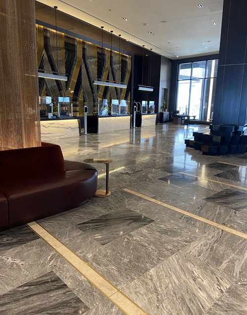 marble hotel lobby flooring tiles in Grand Hyatt