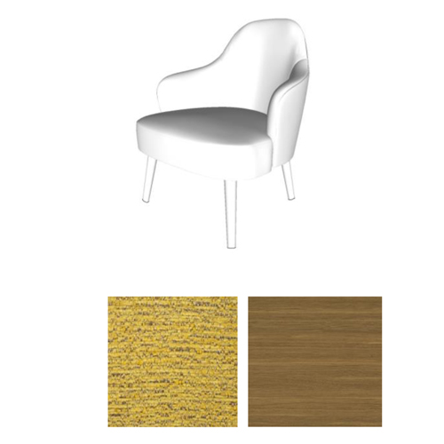 Lounge Chair for Hampton by Hilton Kinetic Scheme Upholstery Fabric Landscape Ochre