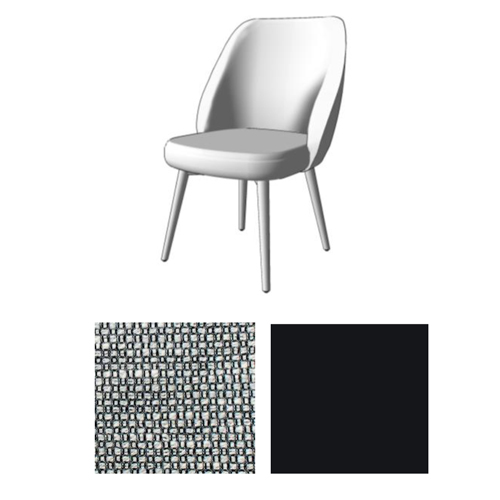 Side chair for Hampton by Hilton Kinetic scheme with upholstery fabric Fort Greene from Fil Doux Textile
