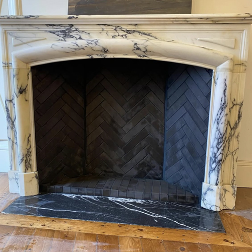 Modern design marble fireplace mantel for interior contemporary decor