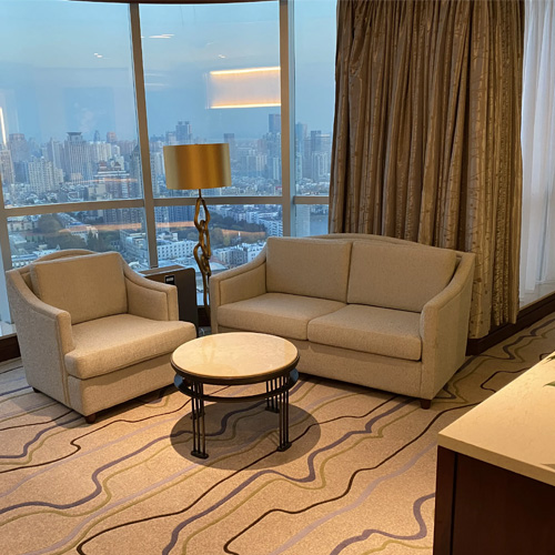 Hotel sofa and lounge chair with good upholstery cutting and sewing