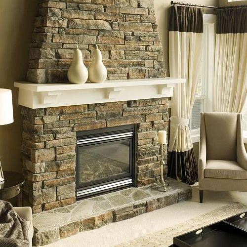 Rough surface cultural stone fireplace veneer