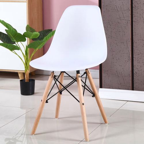 Eames dining chair with plastic seat shell