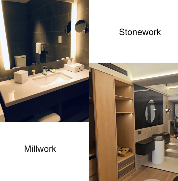 stonework and millwork for hospitality