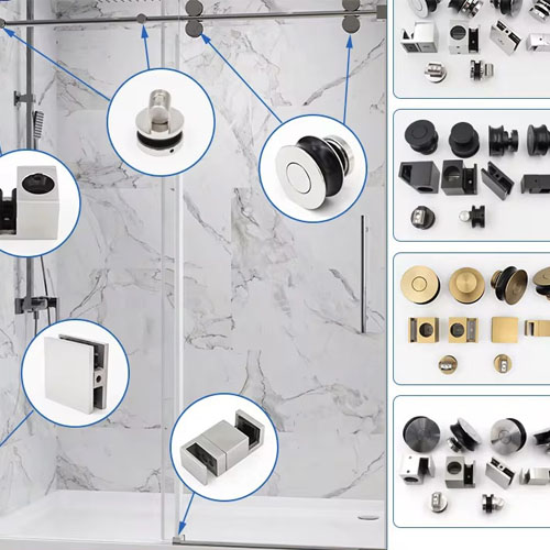 frameless barn door style glass shower enclosure hardware kit