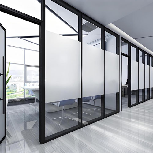 frosted glass office partition