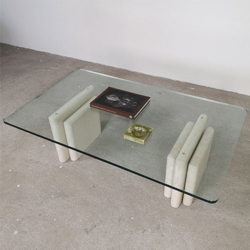 travertine table with tempered glass top