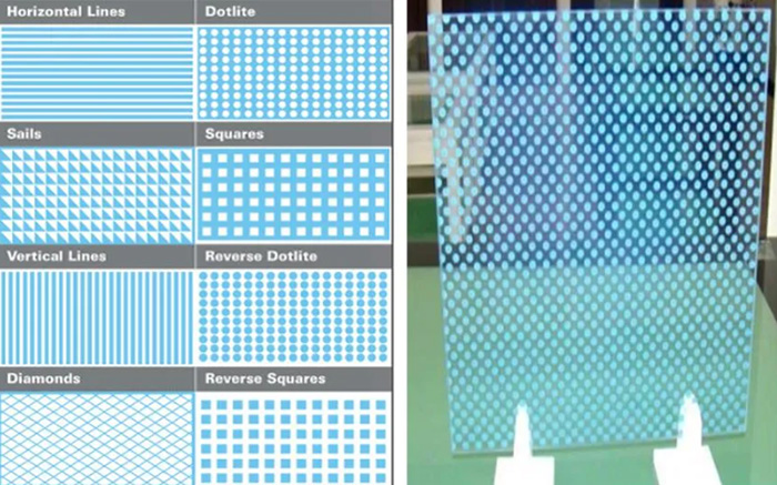 silkscreen ceramic firt printed glass pattern collection