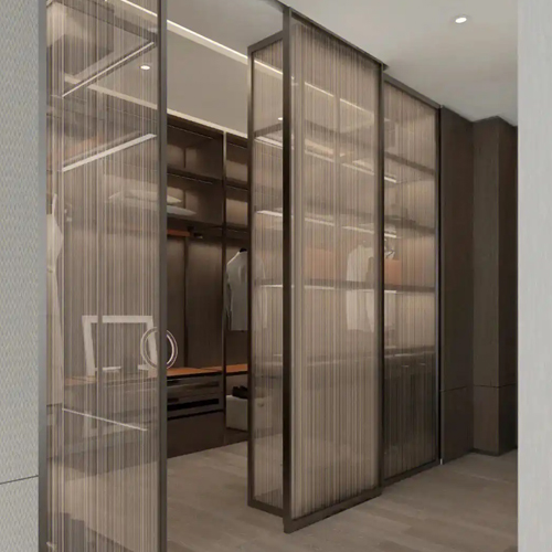 decorative laminated glass closet room partition