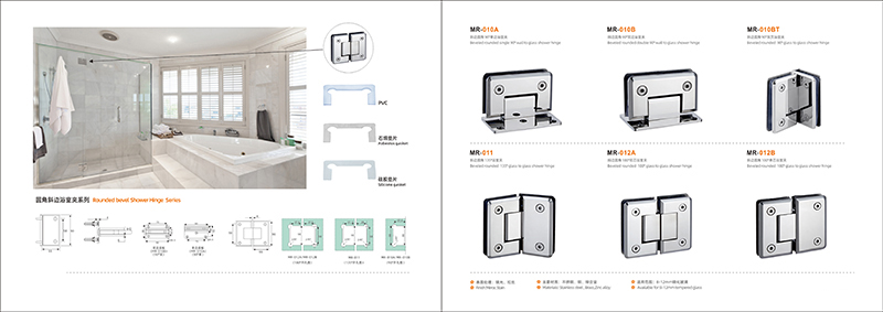 Serentiy series metal hinges for frameless glass door C